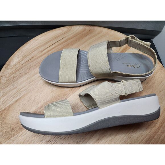 Clarks Arla Jacory Sandals Women's size 10 Wide Soft Gold - Picture 5 of 9